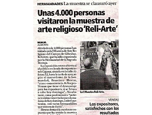 UNAS 4.000 PERSONAS VISITARON LA MUESTRA DE ARTE RELIGIOSO RELI-ARTE